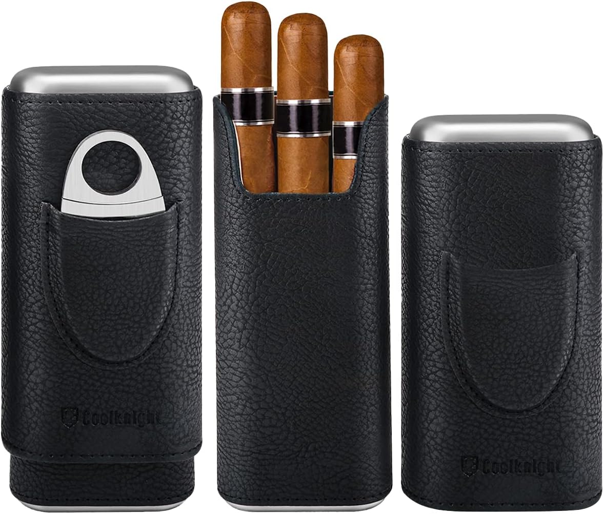 Home Fragrance Maple Walnut - Leder-Zigarrenetui - Zedernholz-Auskleidung Reise-Humidor für Zigarren