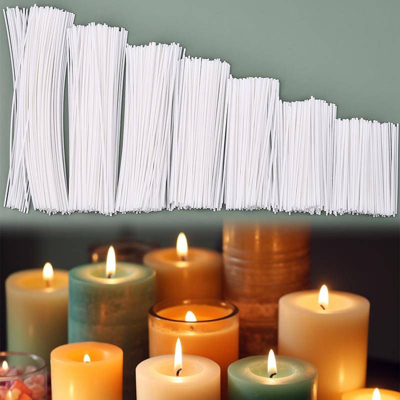 Soy Wax Flake - 50/100pcs gewachste Baumwolle Kerze Dochte Set