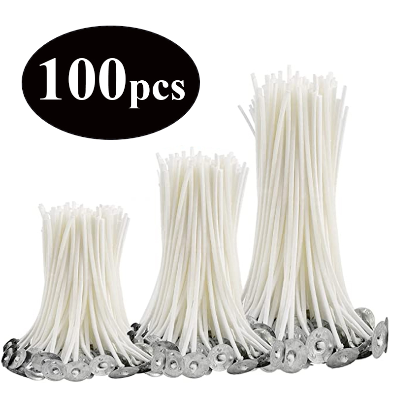 Soy Wax Flake - Rauchfreie Kerzendochte, 2,6–20 cm, vorgewachste Baumwollkerndochte