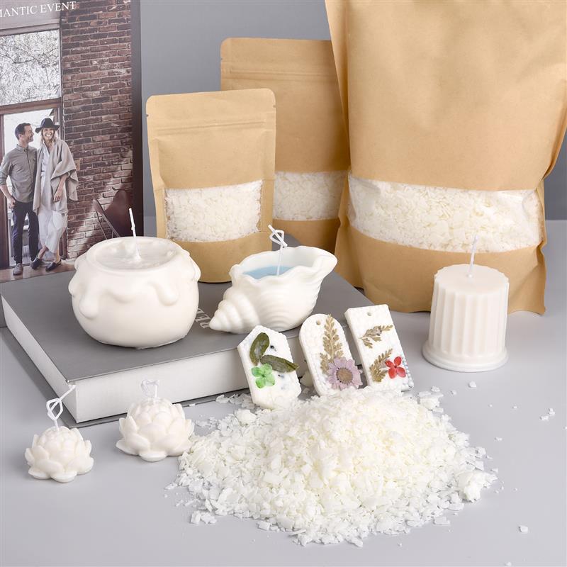 Soy Wax Flake - Natürliche Sojawachspartikel, Kerzenwachsflocken, handgefertigt, rauchfrei, Duftkerze,