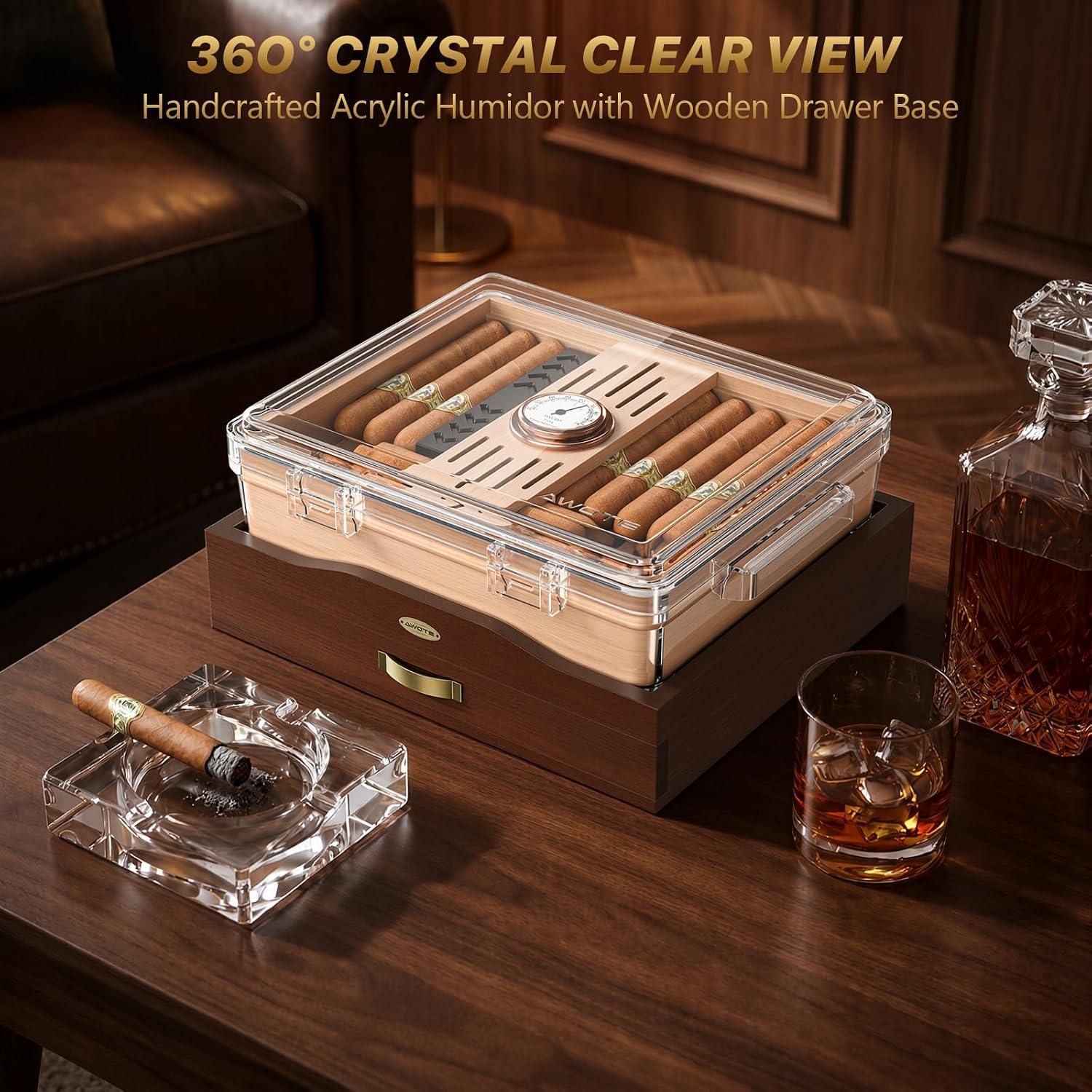 Acryl-Zigarren-Humidor-Box, De – Home Fragrance Maple Walnut Bewertung und Preis