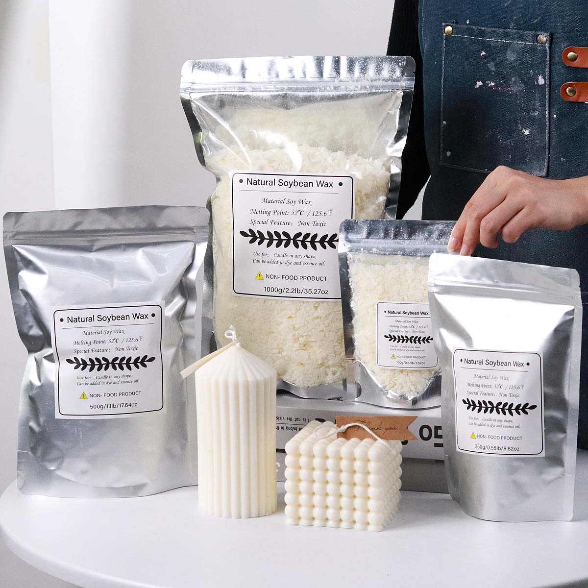 100/250/500/1000g natürliche S – Soy Wax Flake Bewertung und Preis